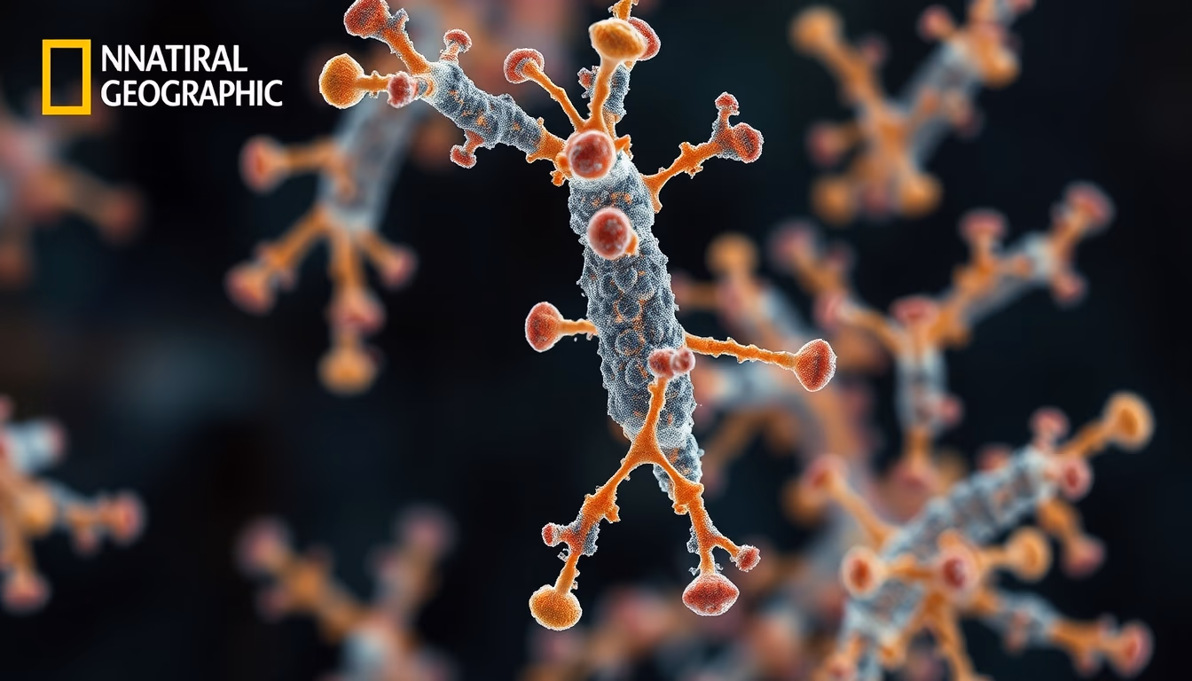 antibody structure render in editorial style