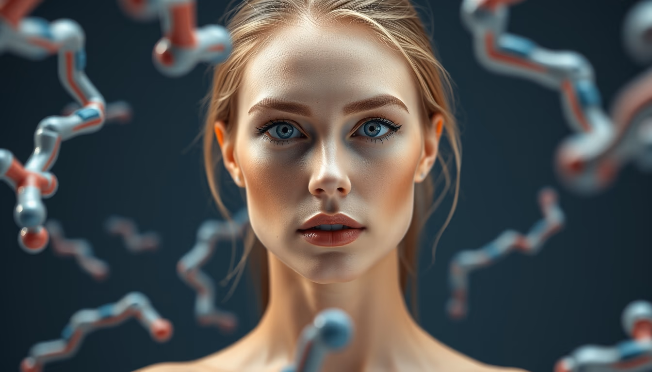 antibody structure render in editorial style