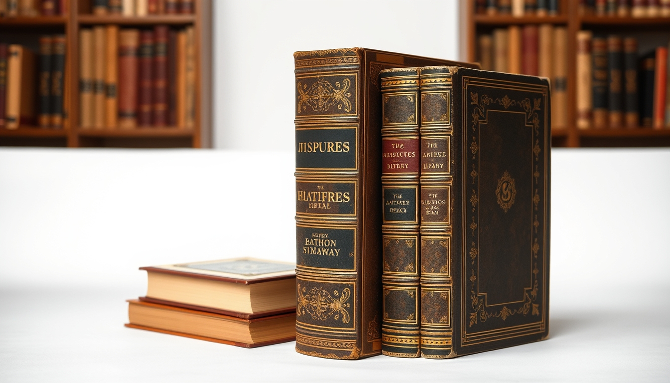 antique books library in editorial style