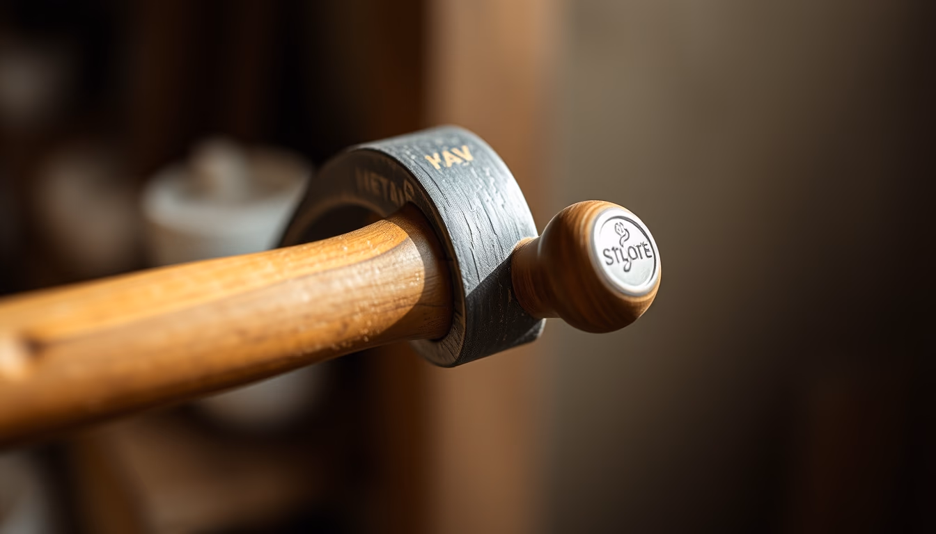 antique hammer wooden handle in editorial style