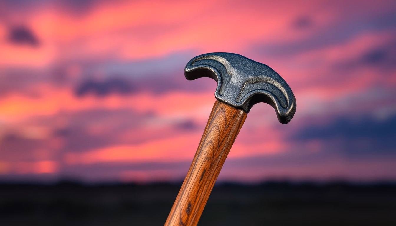 antique hammer wooden handle in editorial style