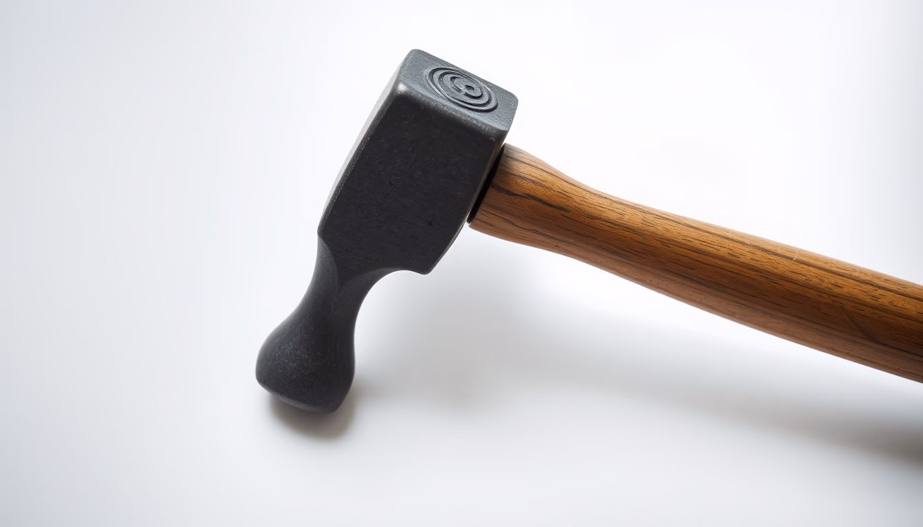 antique hammer wooden handle in editorial style