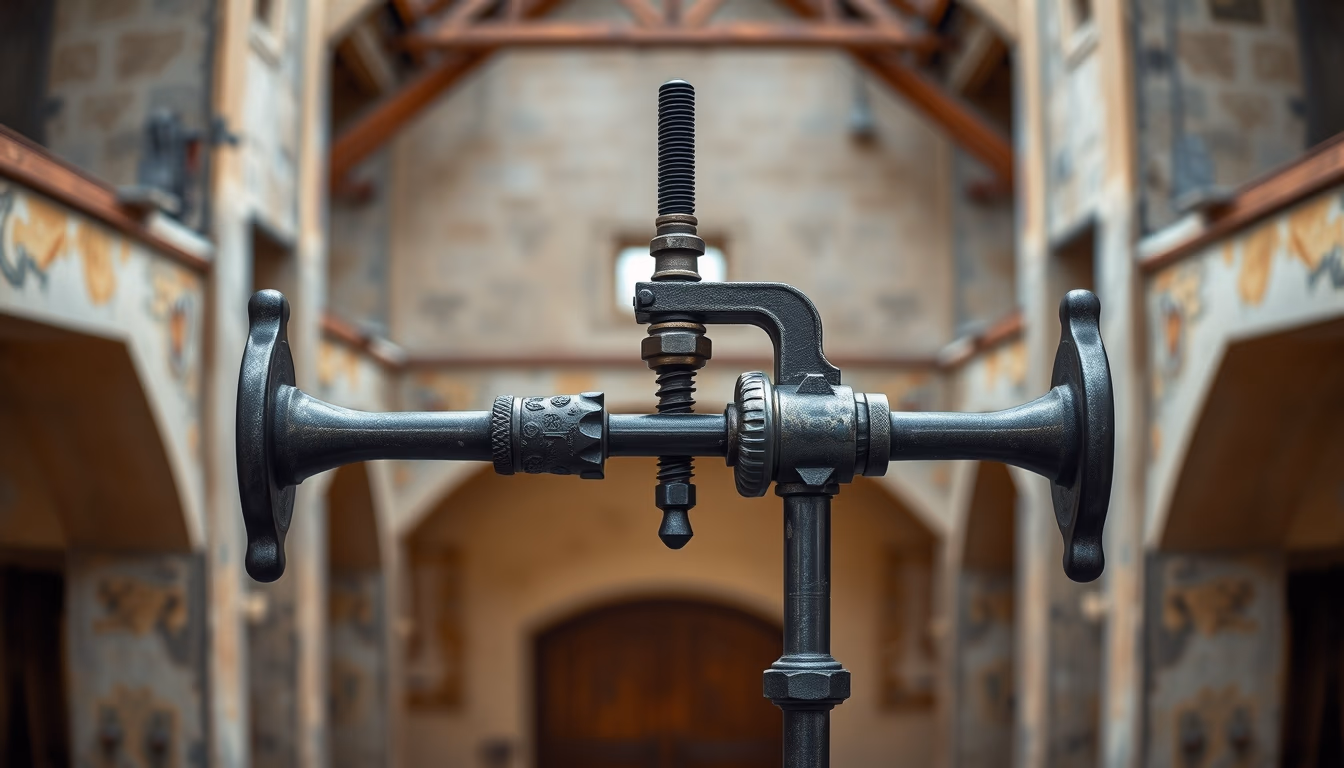 antique hand drill brace in editorial style