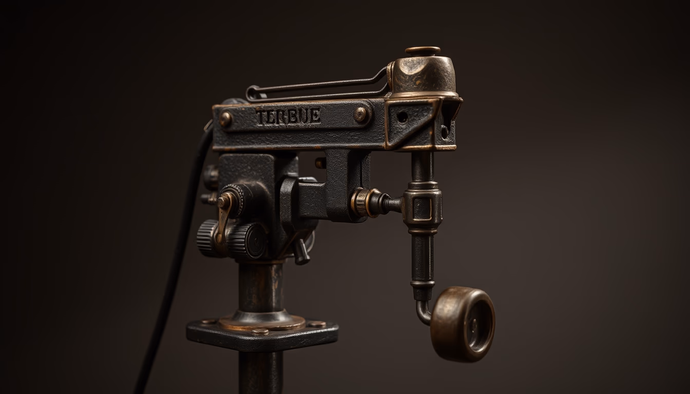 antique hand drill brace in editorial style
