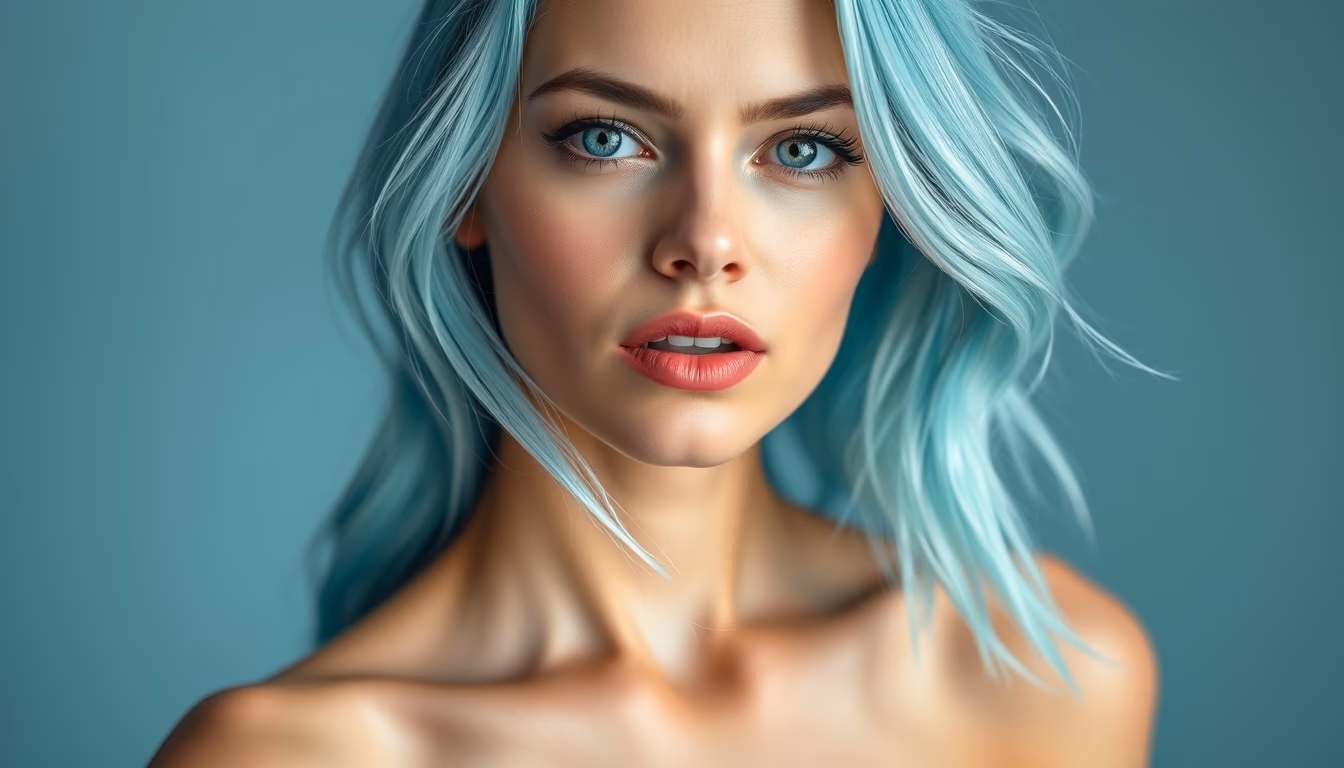 aquamarine pale blue in editorial style