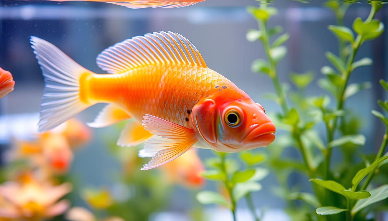 aquaponics system fish in editorial style