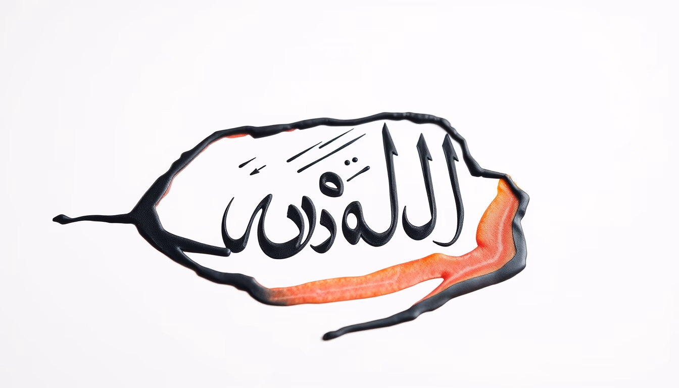 arabic calligraphy ink in editorial style