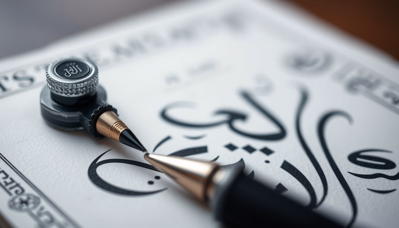 arabic calligraphy ink in editorial style