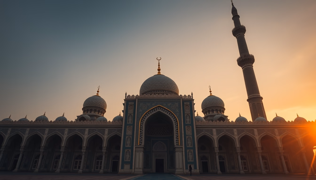 arabic calligraphy mosque in editorial style