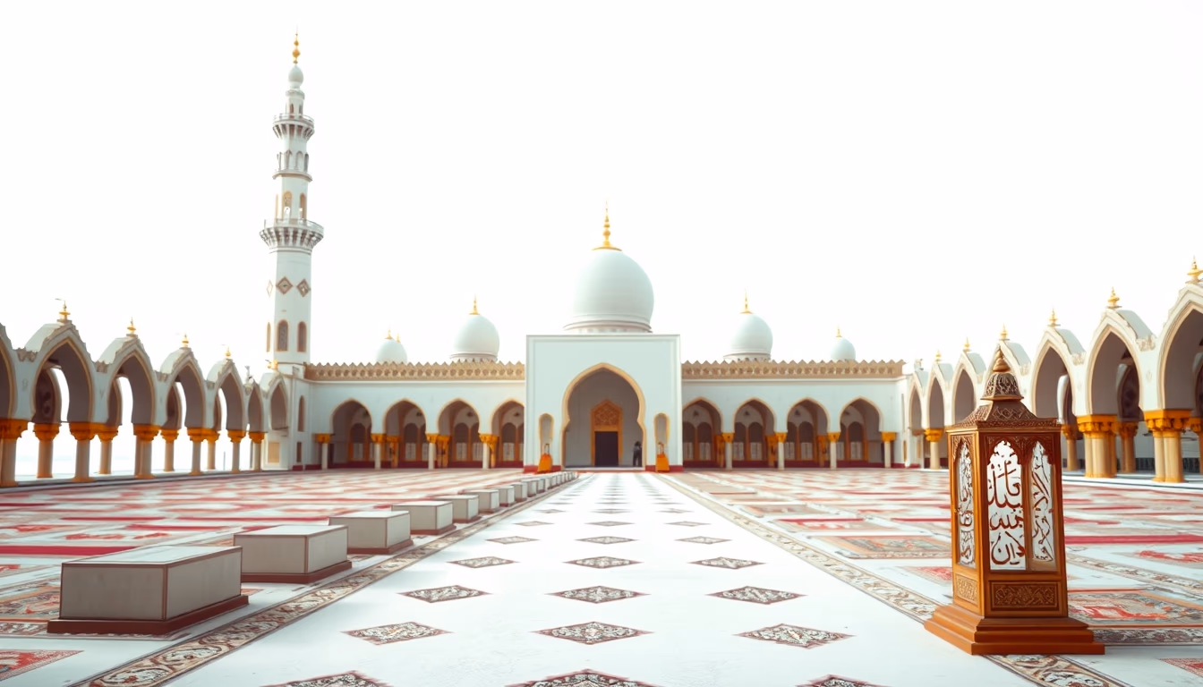 arabic calligraphy mosque in editorial style