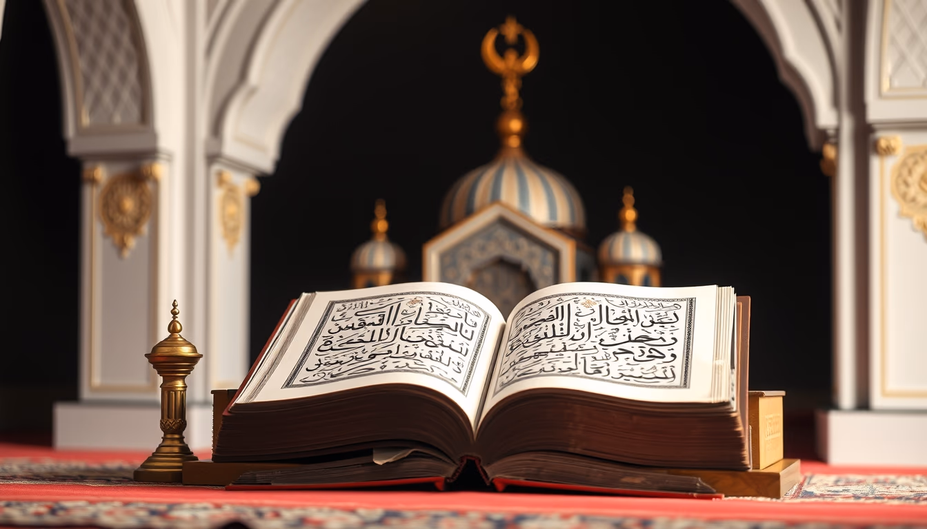 arabic calligraphy mosque in editorial style