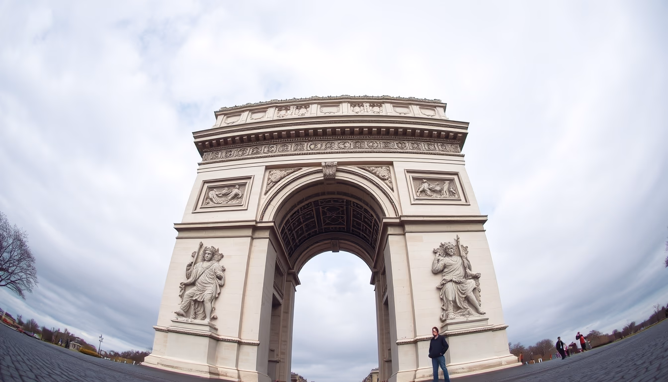 arc de triomphe paris in editorial style
