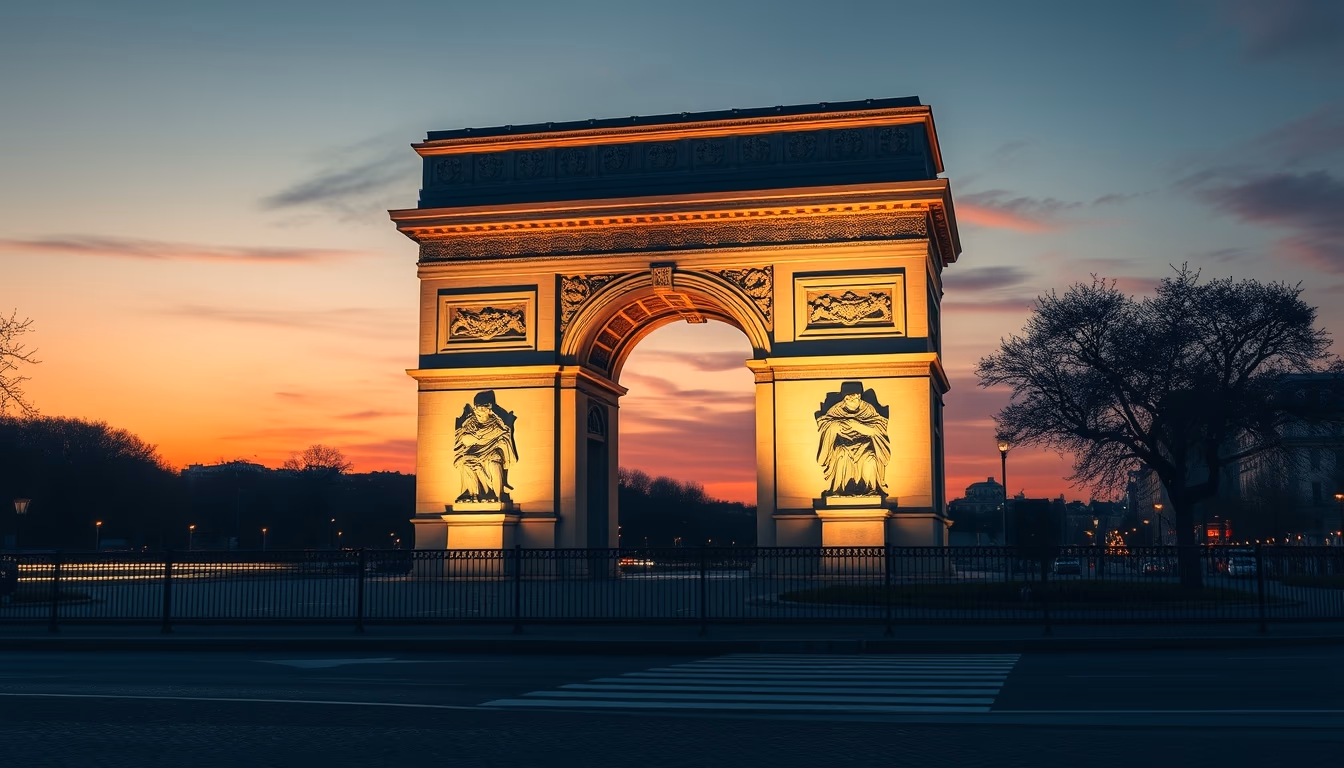 arc de triomphe paris in editorial style