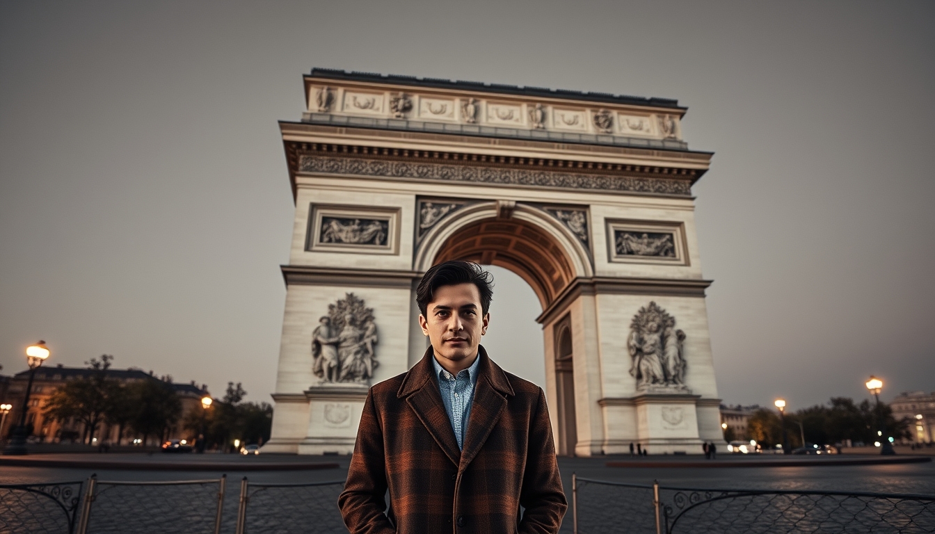 arc de triomphe paris in editorial style