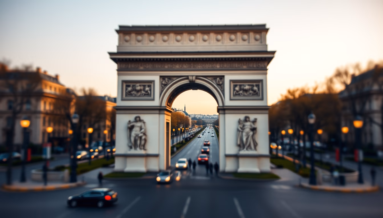 arc de triomphe paris in editorial style