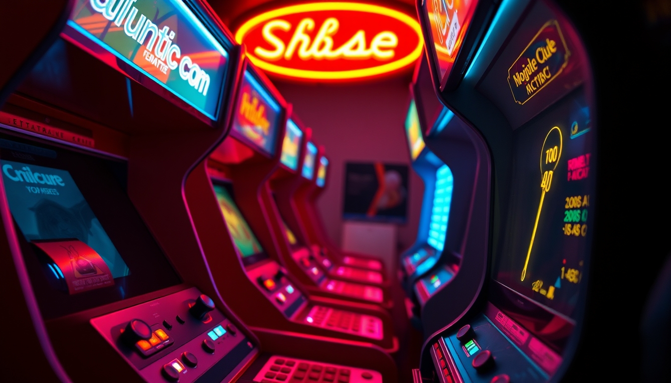 arcade machine retro neon in editorial style