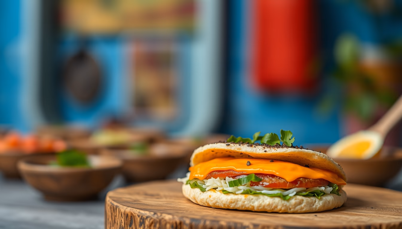 arepa colombian in editorial style