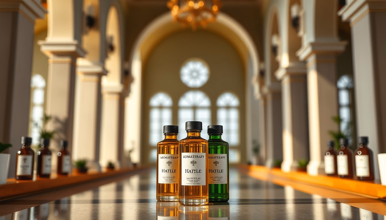 aromatherapy oil bottles in editorial style