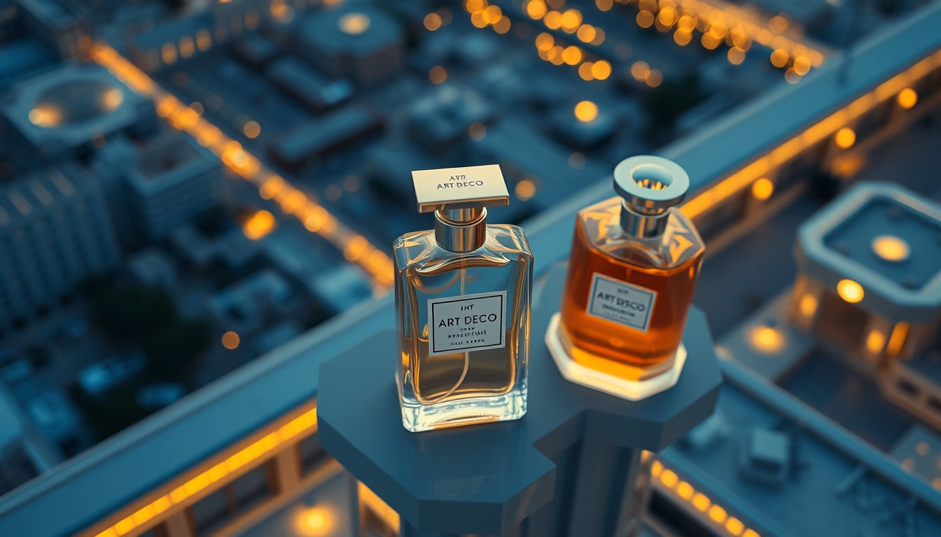 art deco perfume in editorial style
