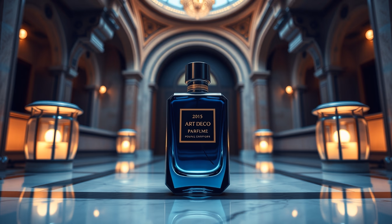 art deco perfume in editorial style