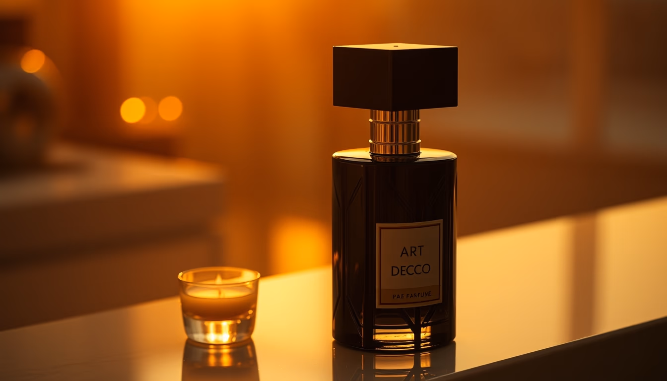 art deco perfume in editorial style