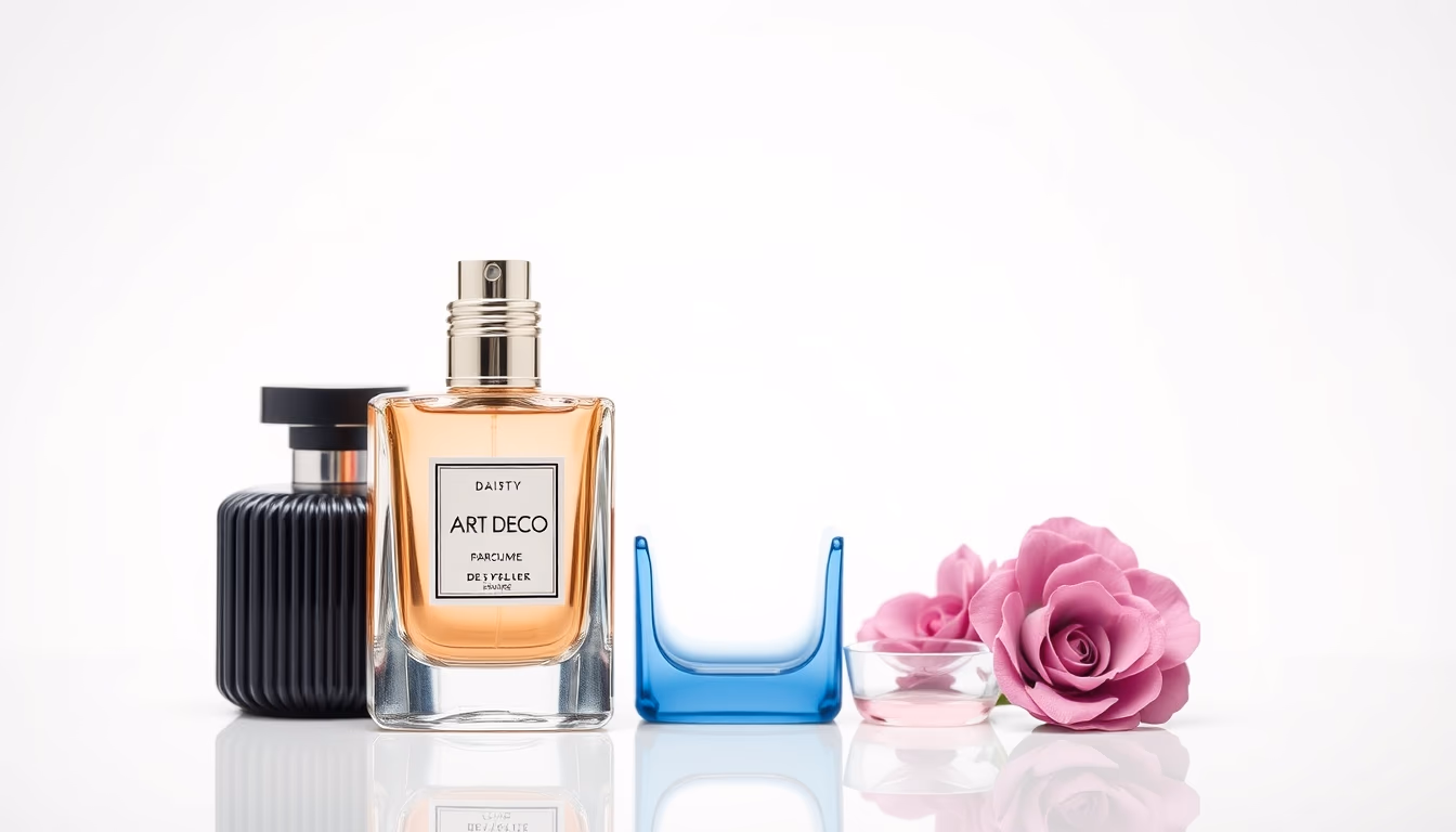 art deco perfume in editorial style