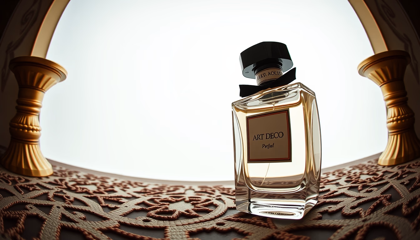 art deco perfume in editorial style