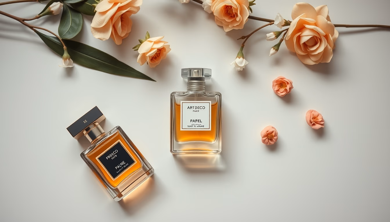 art deco perfume in editorial style