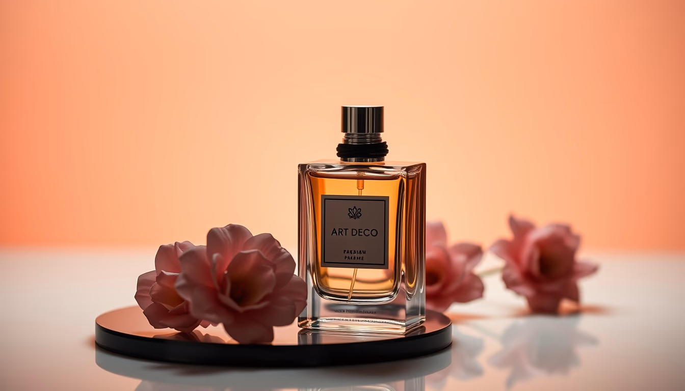 art deco perfume in editorial style
