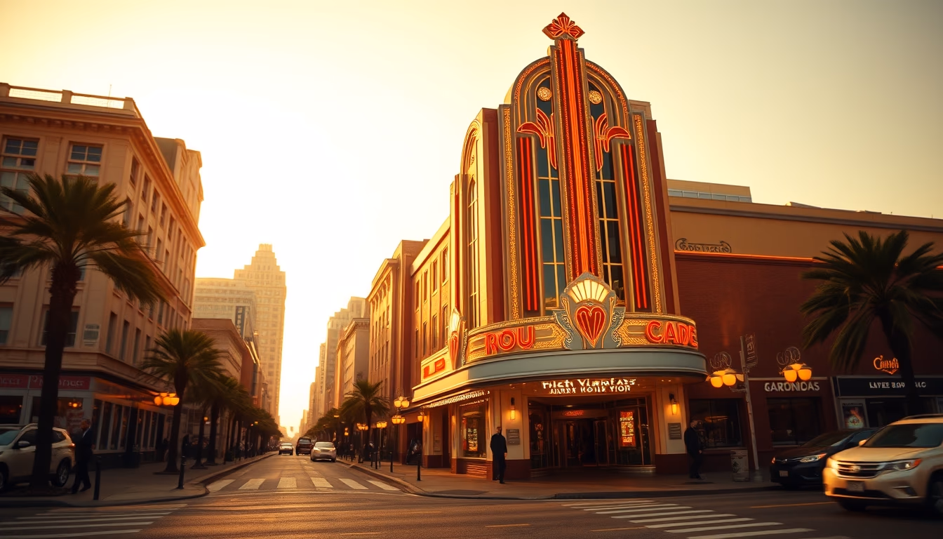 art deco postcard in editorial style