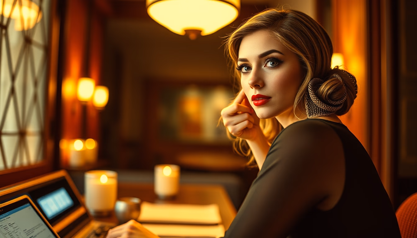 art deco postcard in editorial style