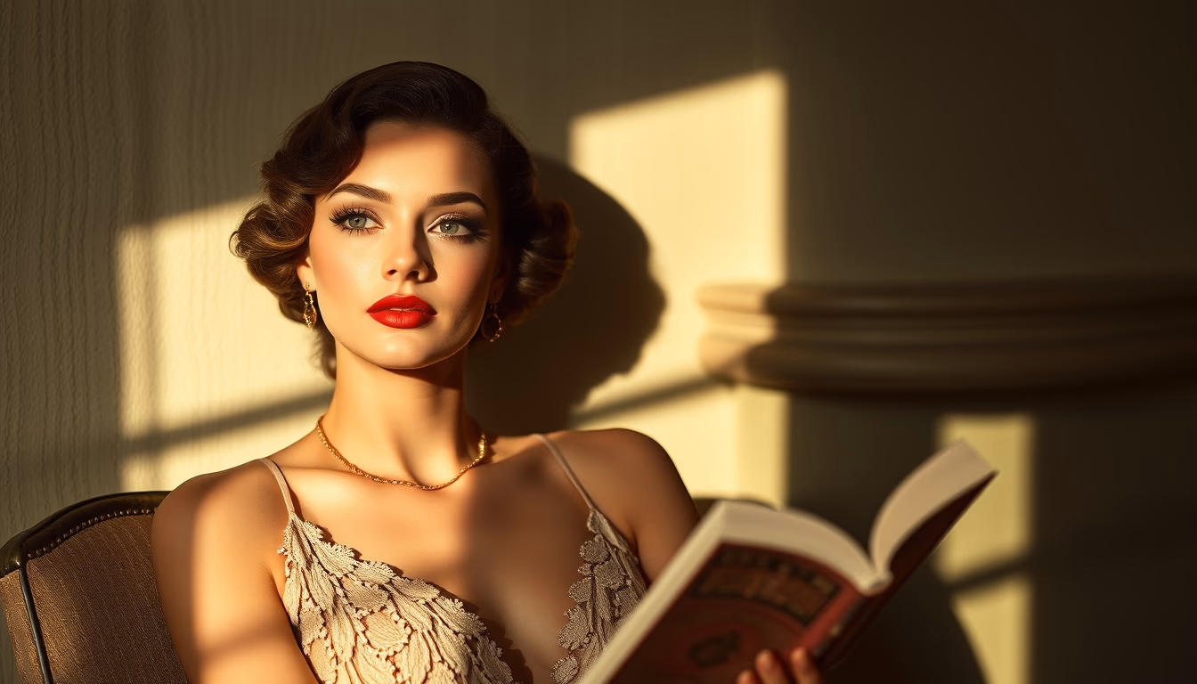 art deco postcard in editorial style