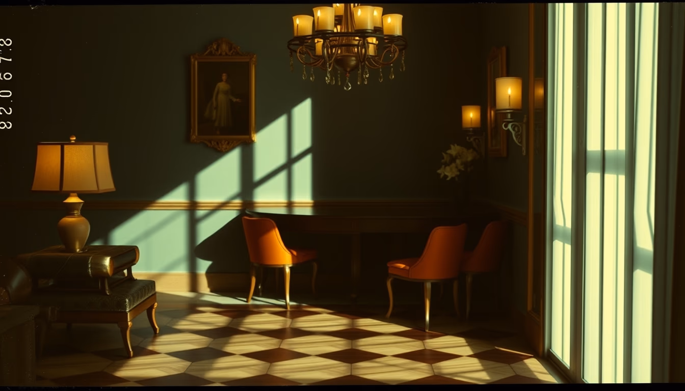 art deco postcard in editorial style