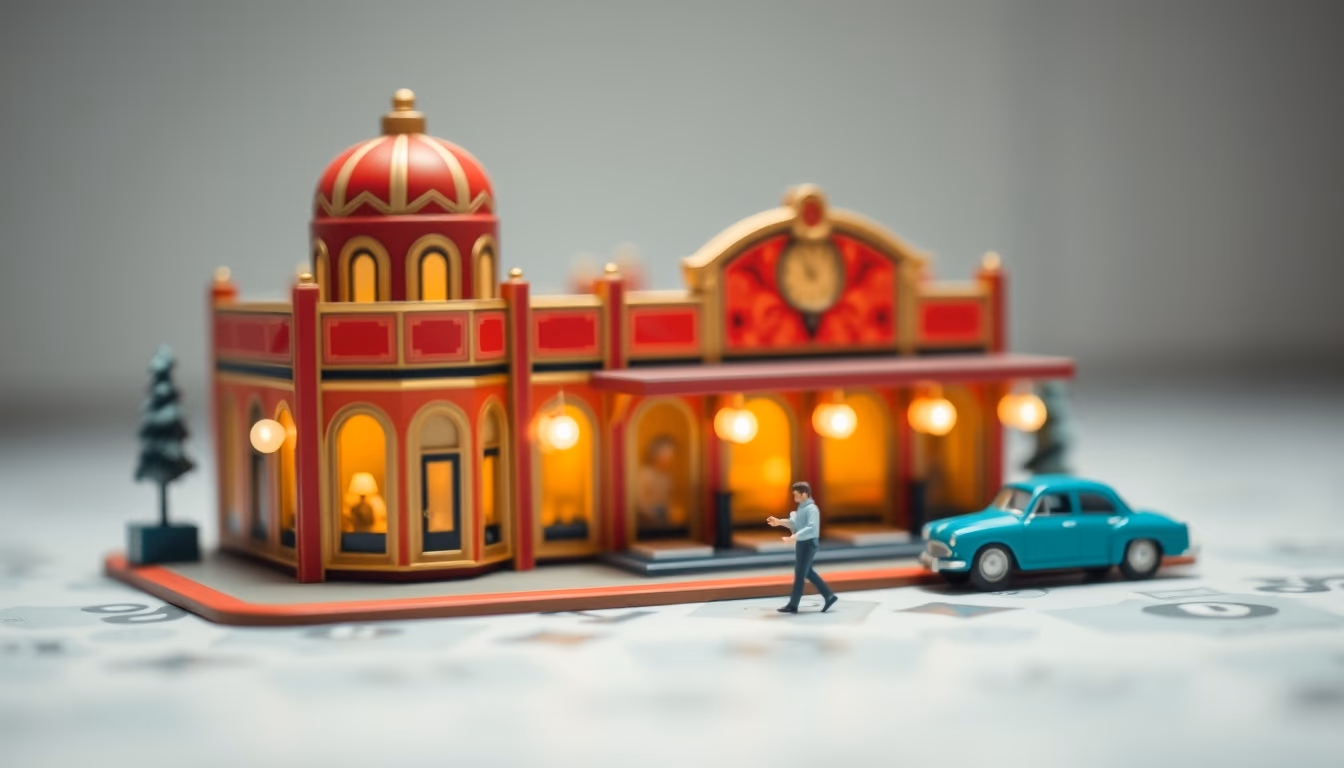 art deco postcard in editorial style