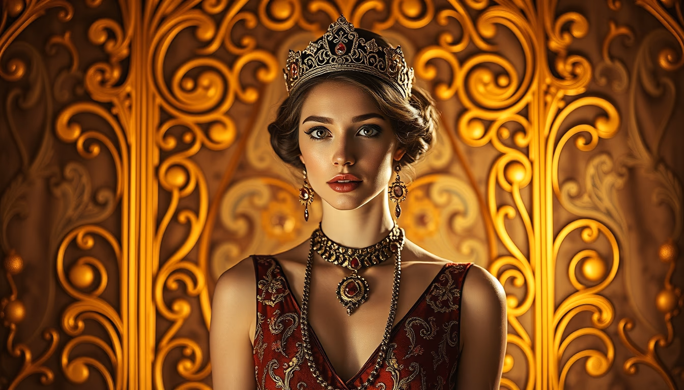 art nouveau klimt gold in editorial style