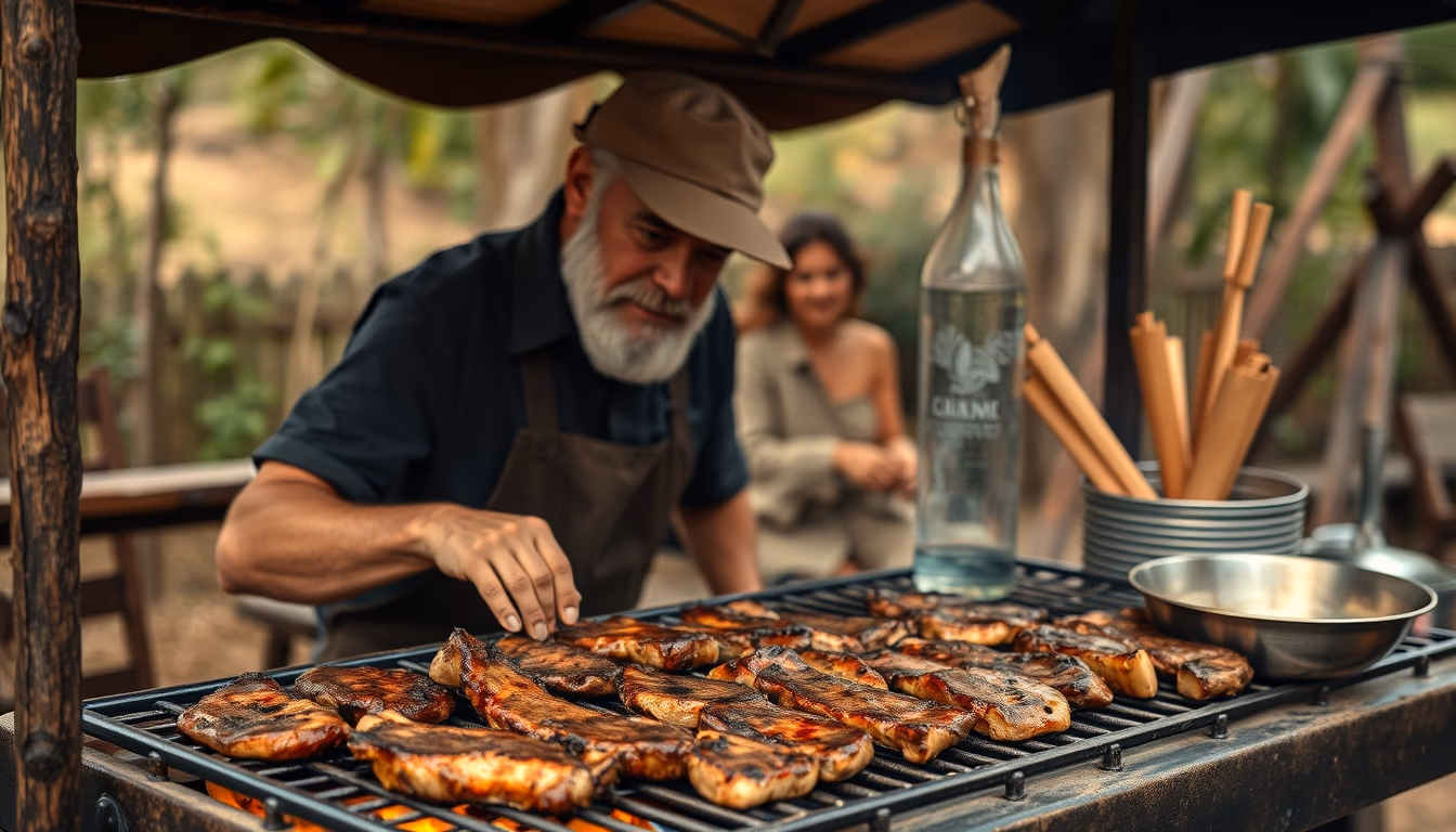 asado argentine grill in editorial style