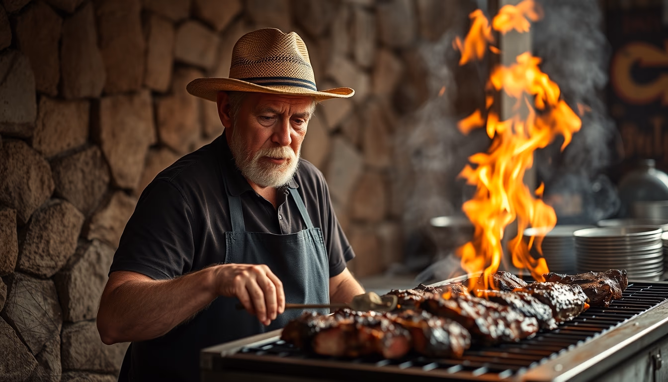 asado argentine grill in editorial style