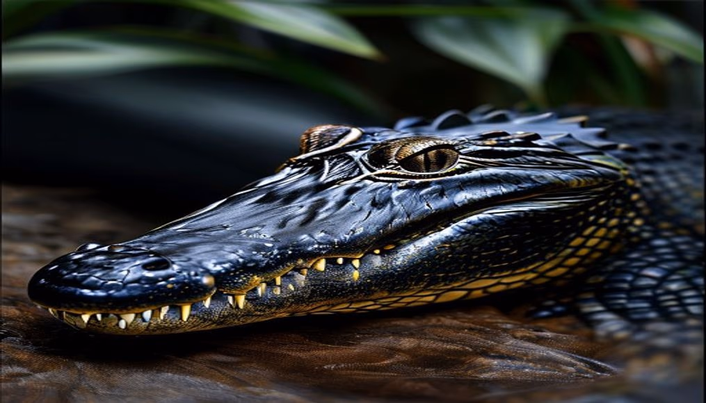 Asprey black crocodile attaché em fotografia editorial de luxo