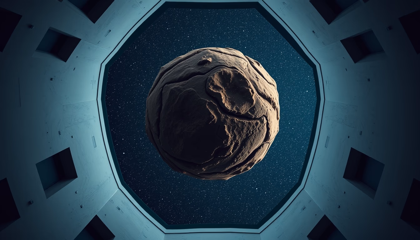 asteroid belt artistic in editorial style