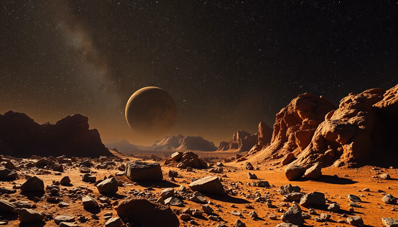 asteroid belt artistic in editorial style