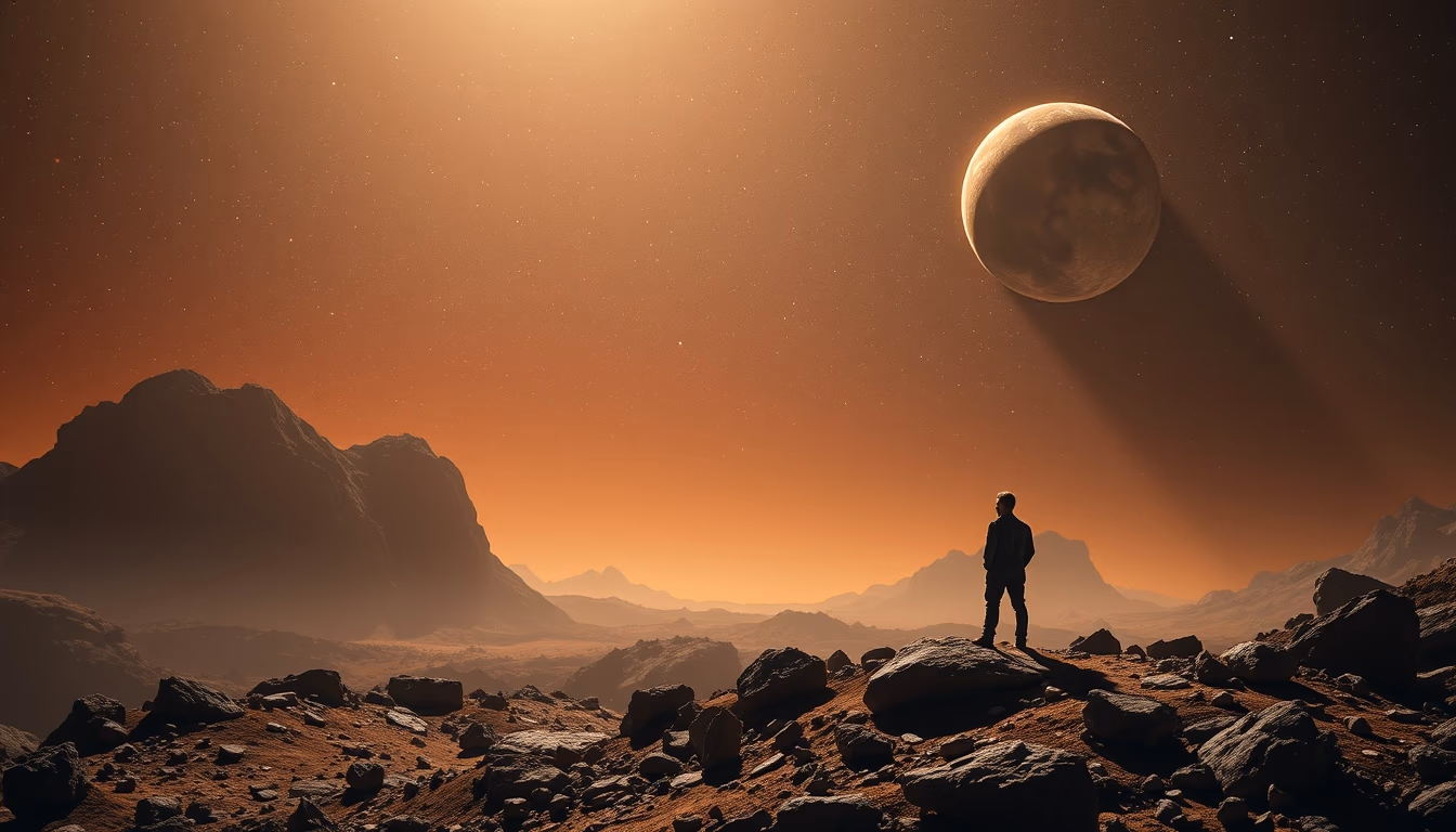 asteroid belt artistic in editorial style