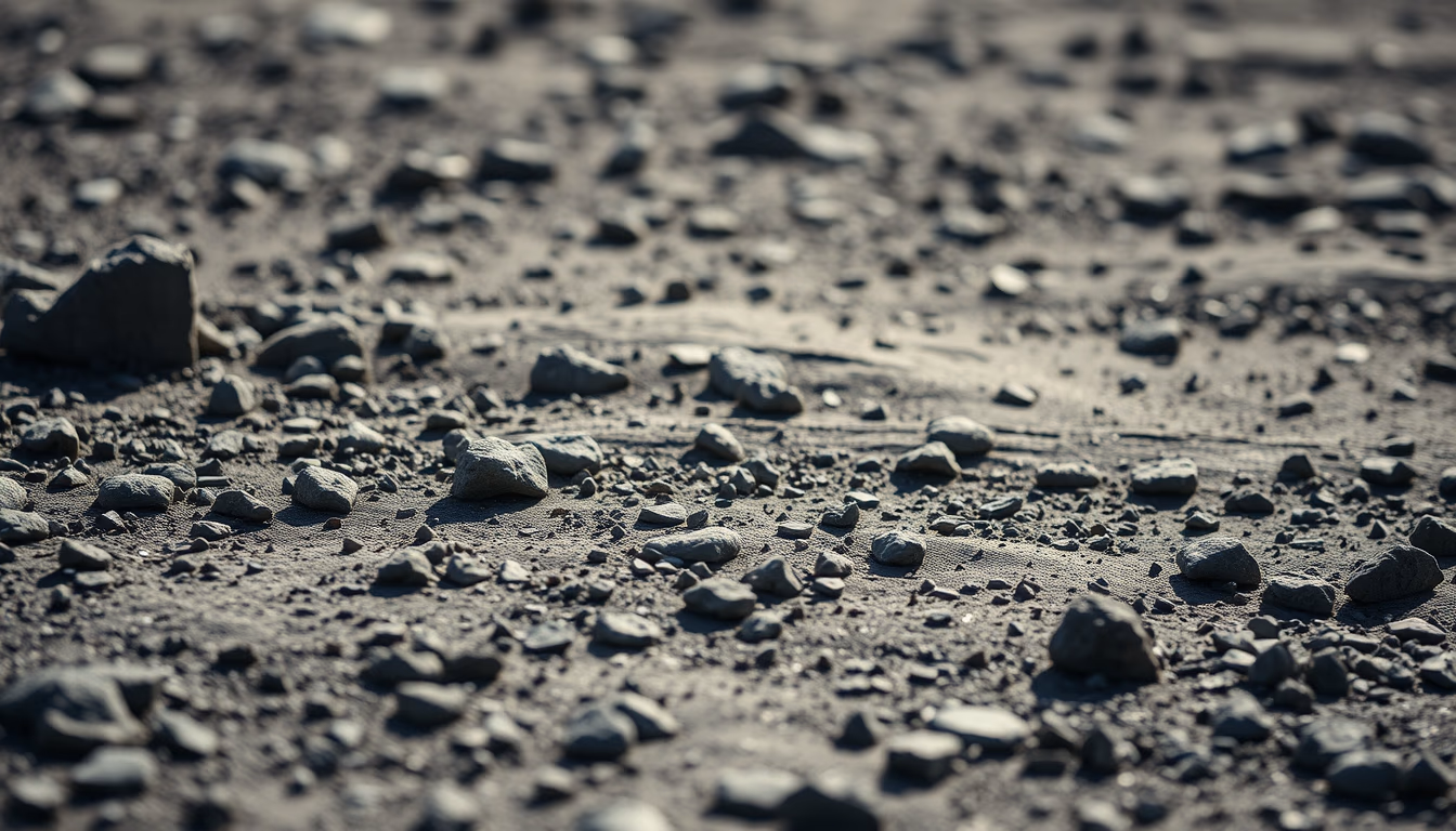 asteroid surface rocky in editorial style