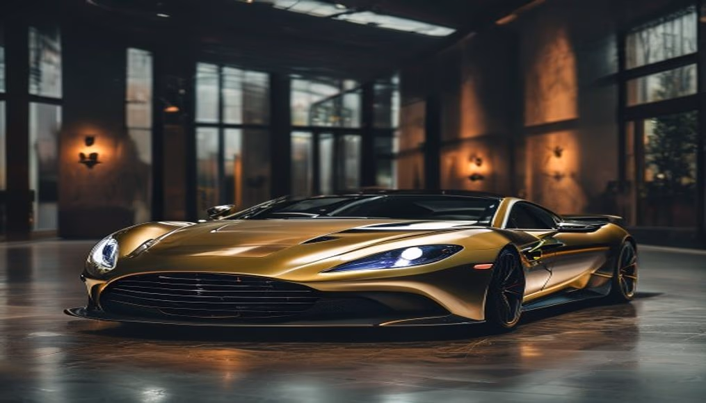 aston martin dbs superleggera in luxury editorial photography