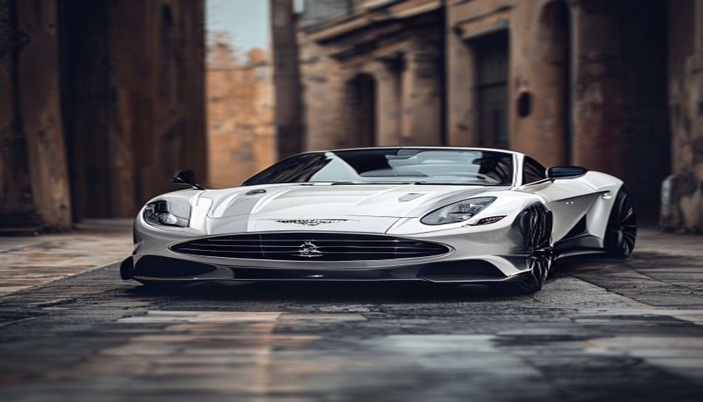 aston martin dbs superleggera in luxury editorial photography