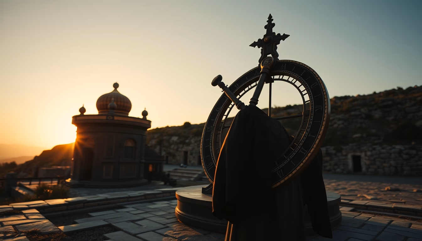 astrolabe ancient in editorial style