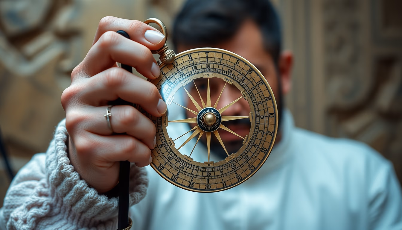 astrolabe ancient in editorial style