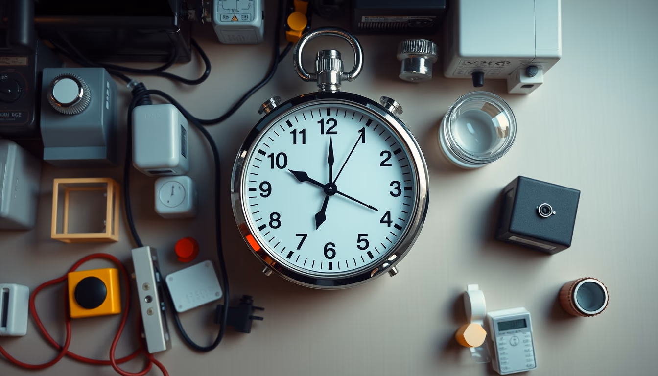 atomic clock laboratory in editorial style