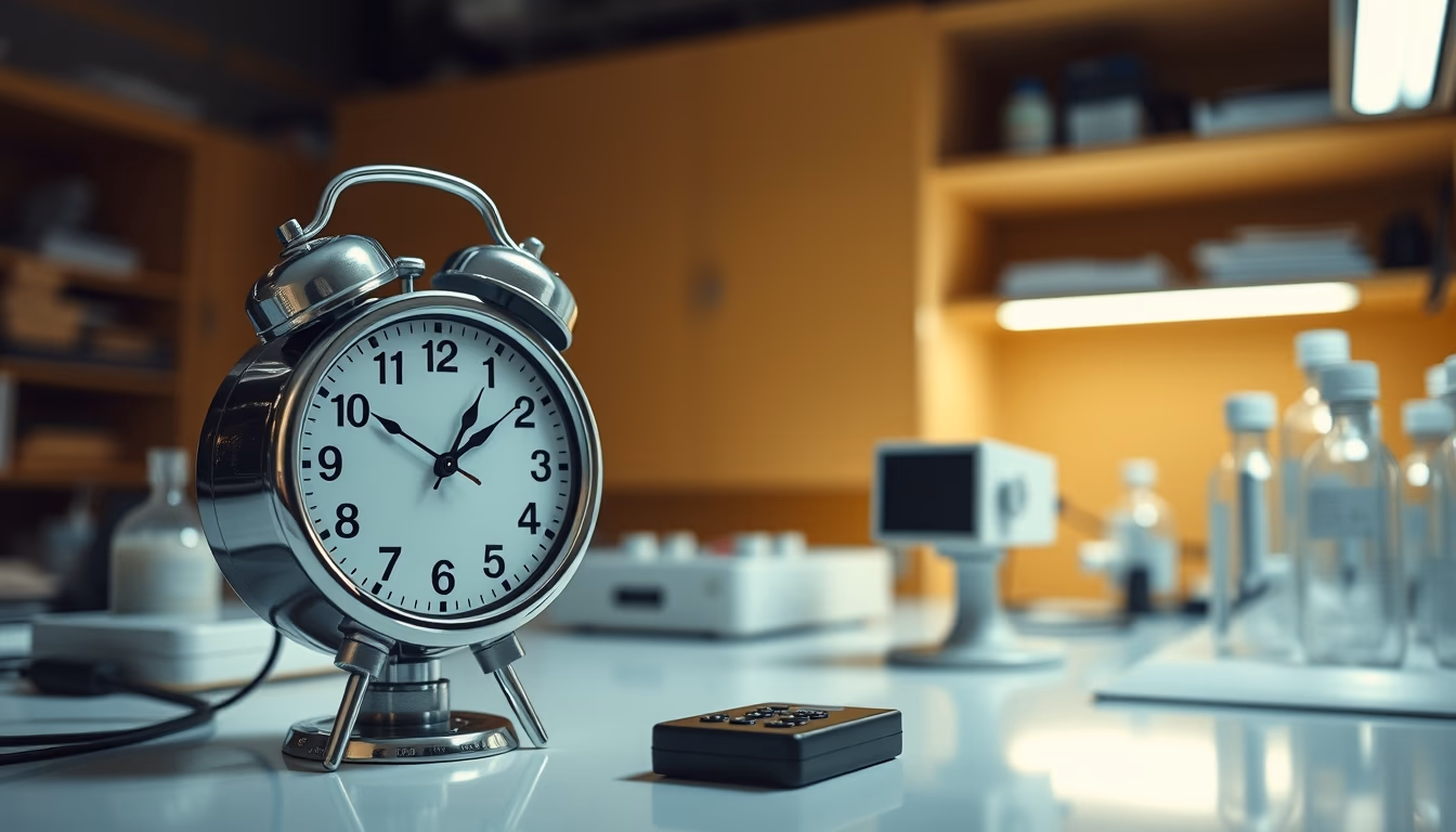 atomic clock laboratory in editorial style