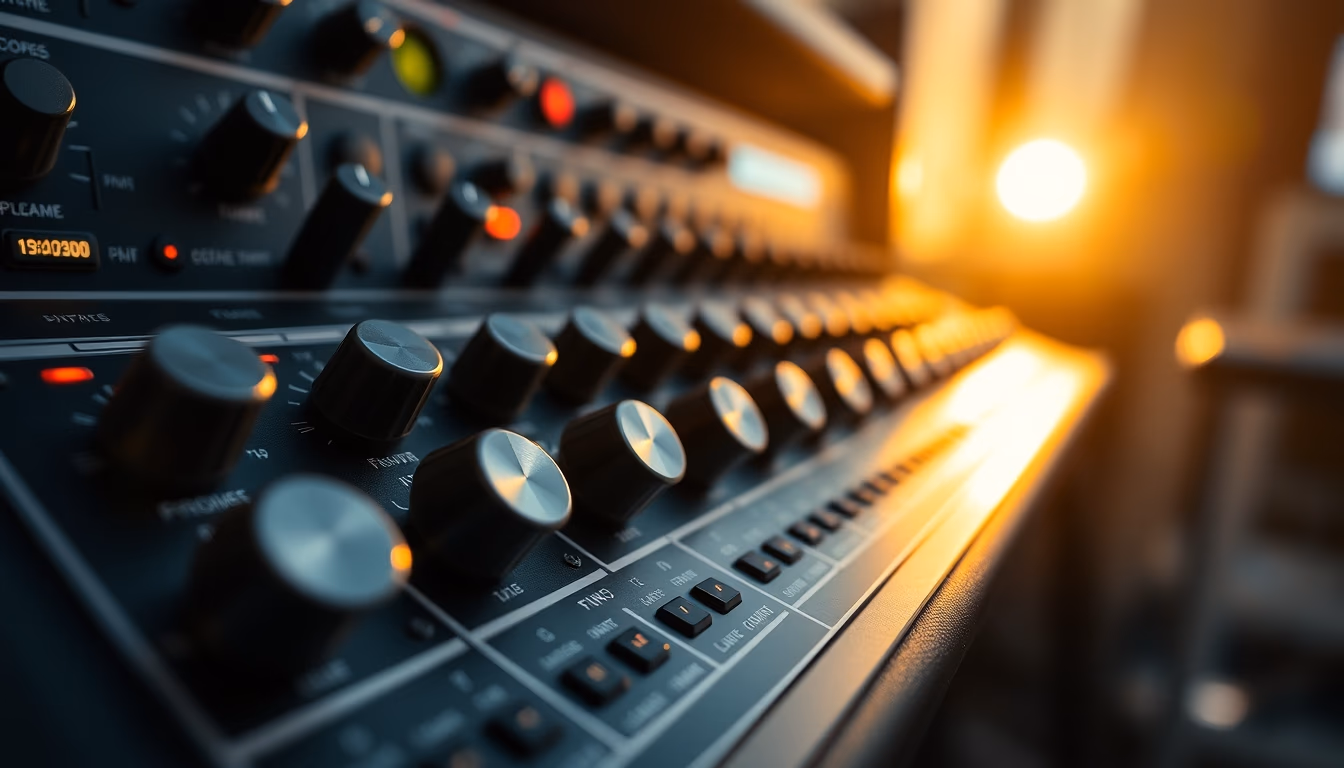 audio interface knobs in editorial style