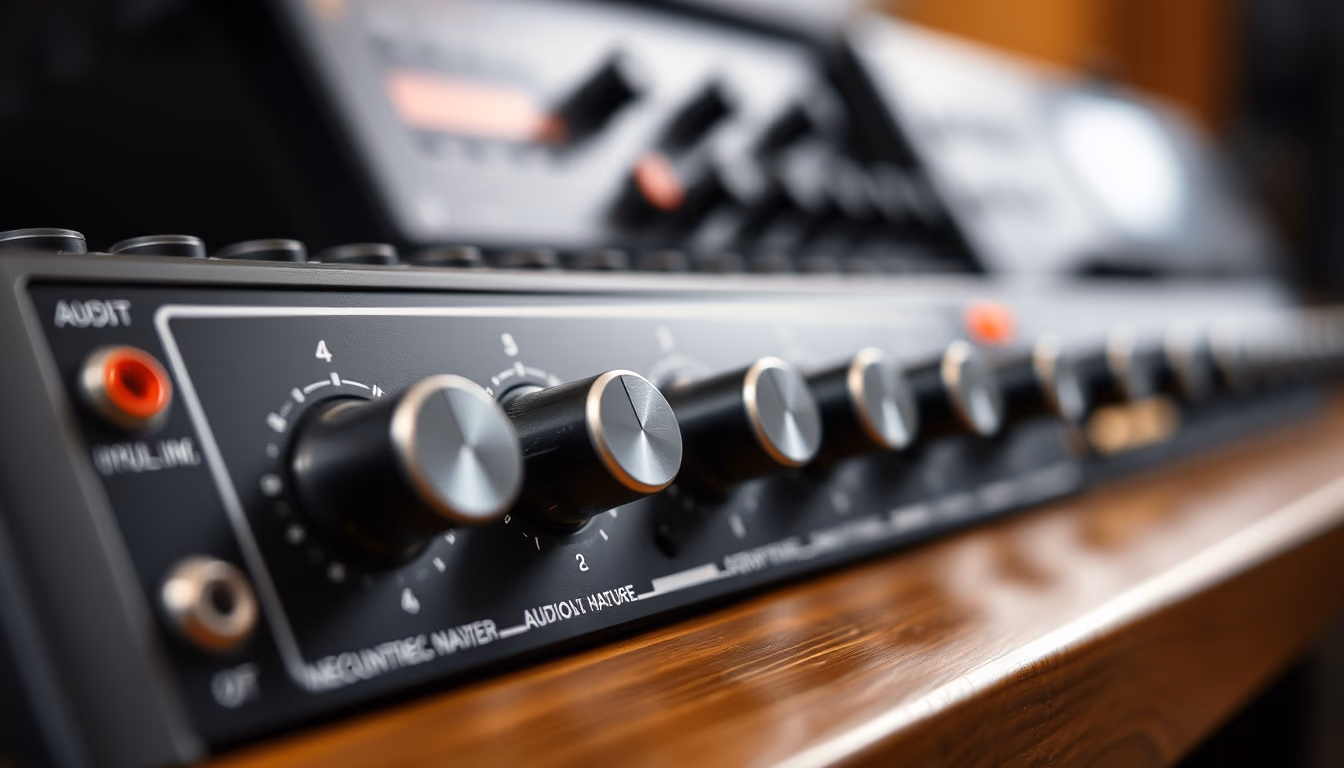 audio interface knobs in editorial style